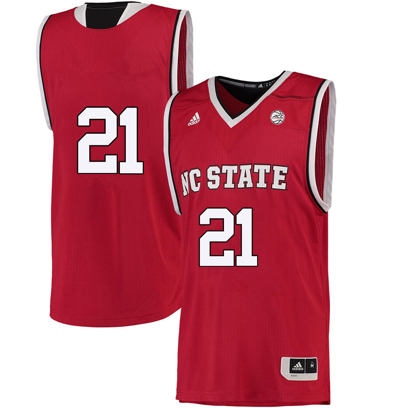 Men #21 DD Rodgers NC State Wolfpack College Basketball Jerseys-Red - Click Image to Close